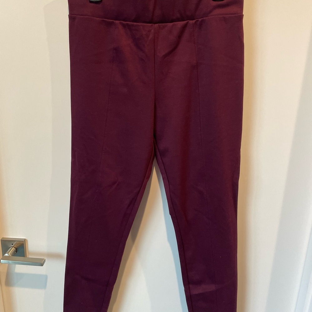 GAP Ponte Burgundy Leggings